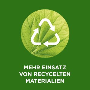 Mehr Einsatz von recycelten Materialien - Pictogramm